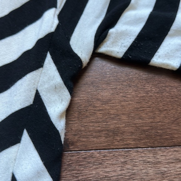 Bebe Striped Asymmetric High Low Bodycon Dress in Black and White Stripe - Picture 8 of 9